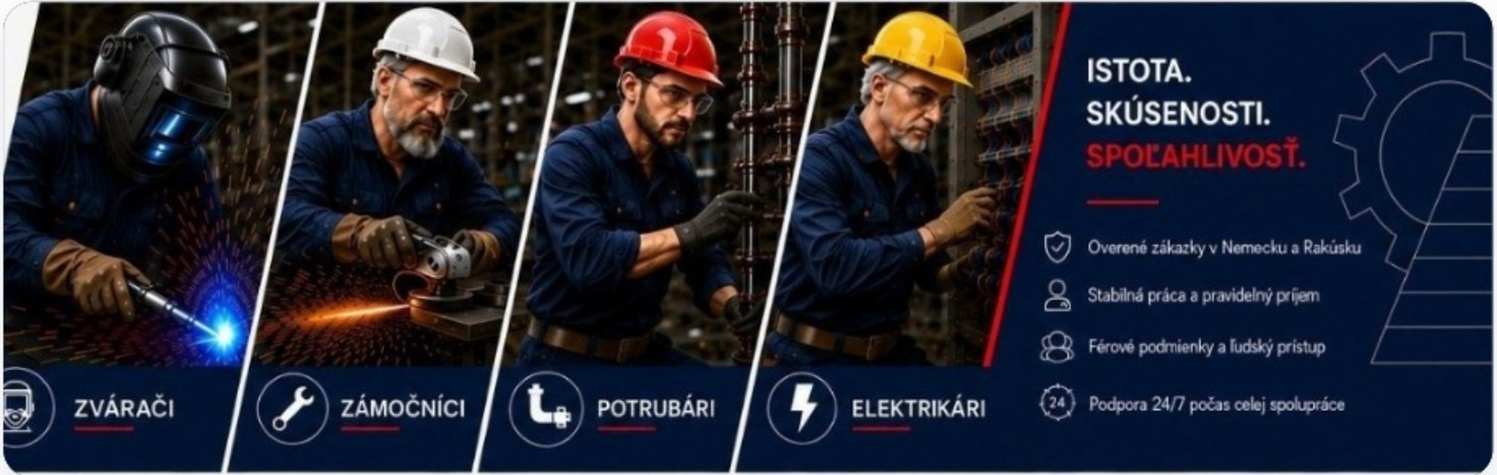Zvárači, zámočníci, potrubári a elektrikári CAPRAZO
